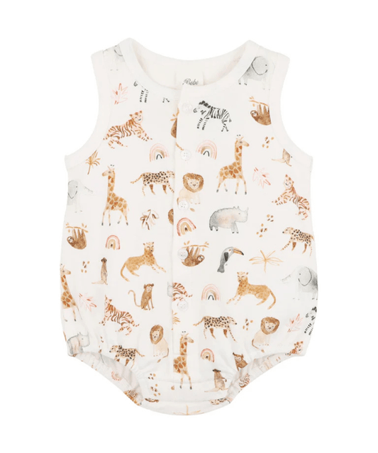 Billie Print Organic Button Front Bodysuit Bebe by Minihaha Baby Preggi Central Maternity Shop