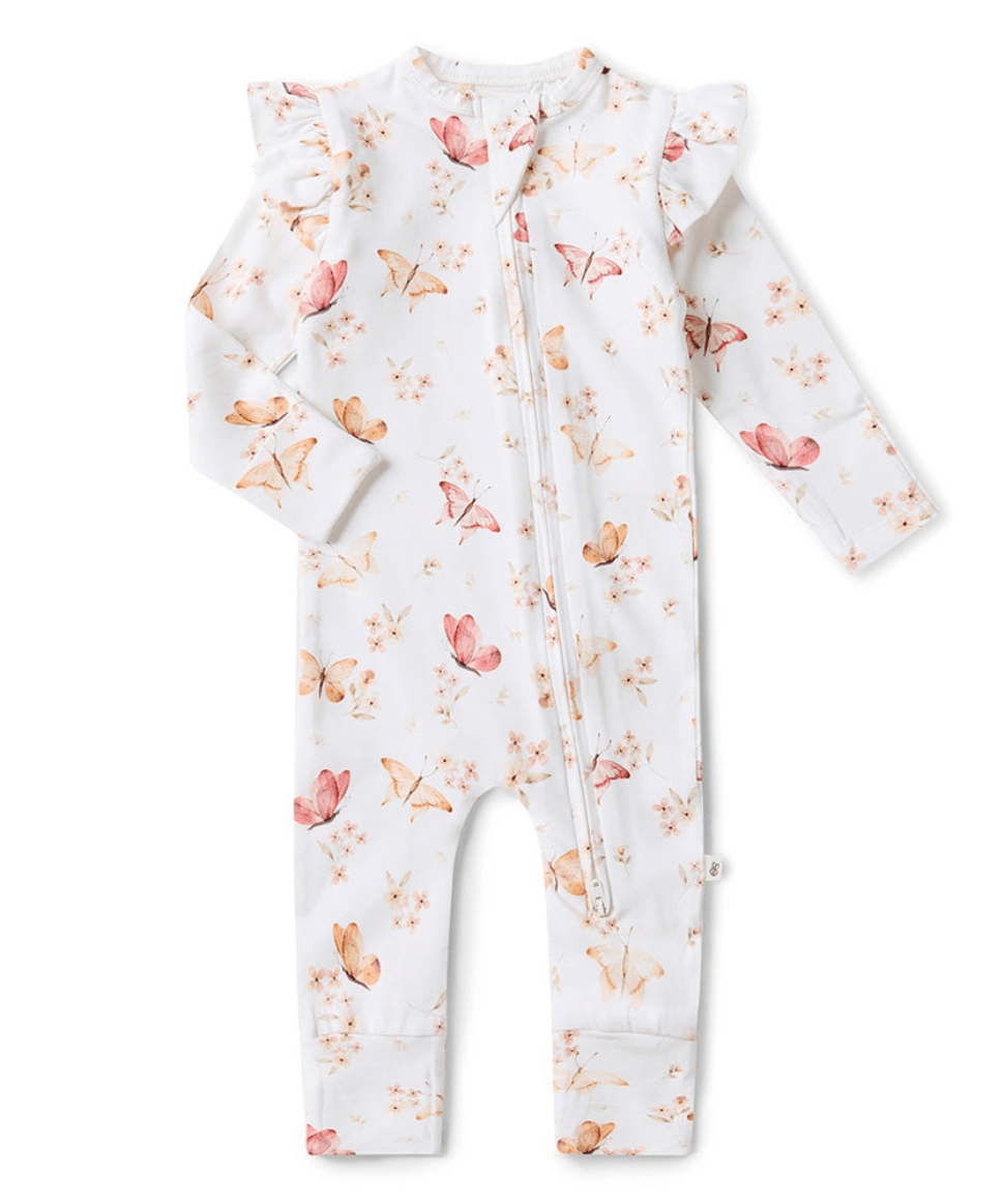 Butterfly Organic Snugglesuit Convertible Romper with Frill Snuggle Hunny Baby Preggi Central Maternity Shop Butterfly Organic Snugglesuit Convertible Romper with Frill Snuggle Hunny Baby Preggi Central Maternity Shop