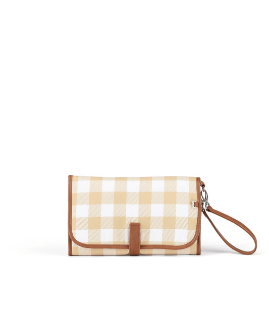 Change Mat Clutch - Beige Gingham OiOi Baby Preggi Central Maternity Shop