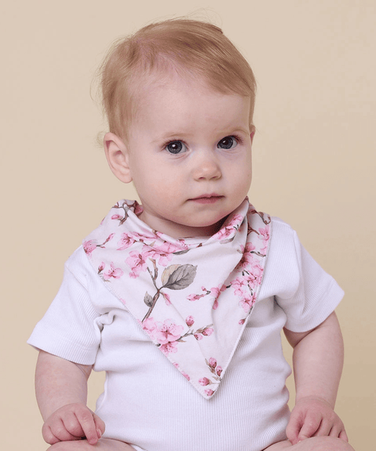 Cherry Blossom Organic Dribble Bib Snuggle Hunny Baby Preggi Central Maternity Shop