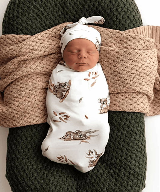 Koala Organic Snuggle Swaddle & Beanie Set Snuggle Hunny Baby Preggi Central Maternity Shop