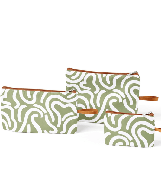 Packing Pouch Trio - Green Squiggle OiOi Baby Preggi Central Maternity Shop