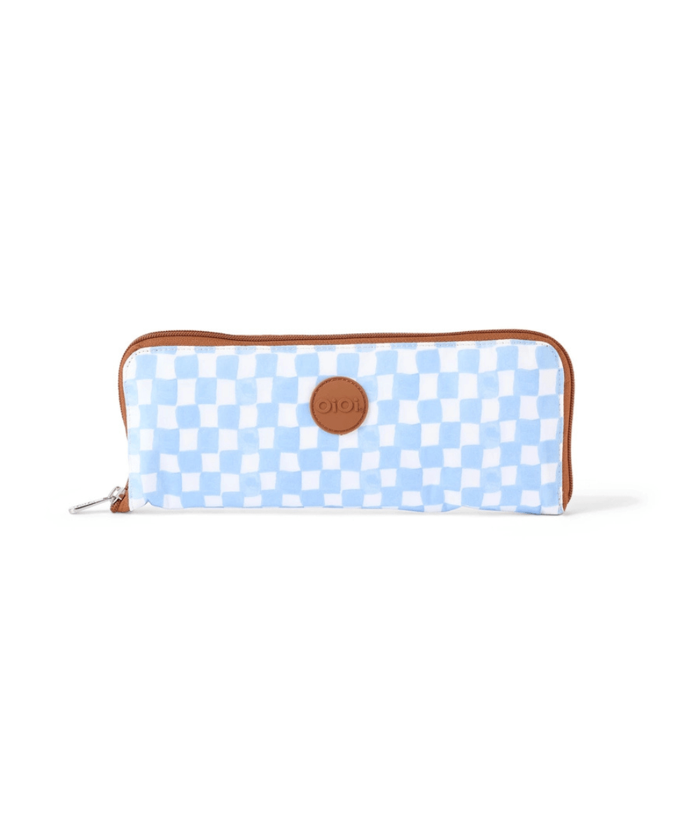 Fold-Up Tote - Blue Check OiOi Preggi Central Maternity Shop Fold-Up Tote - Blue Check OiOi Preggi Central Maternity Shop