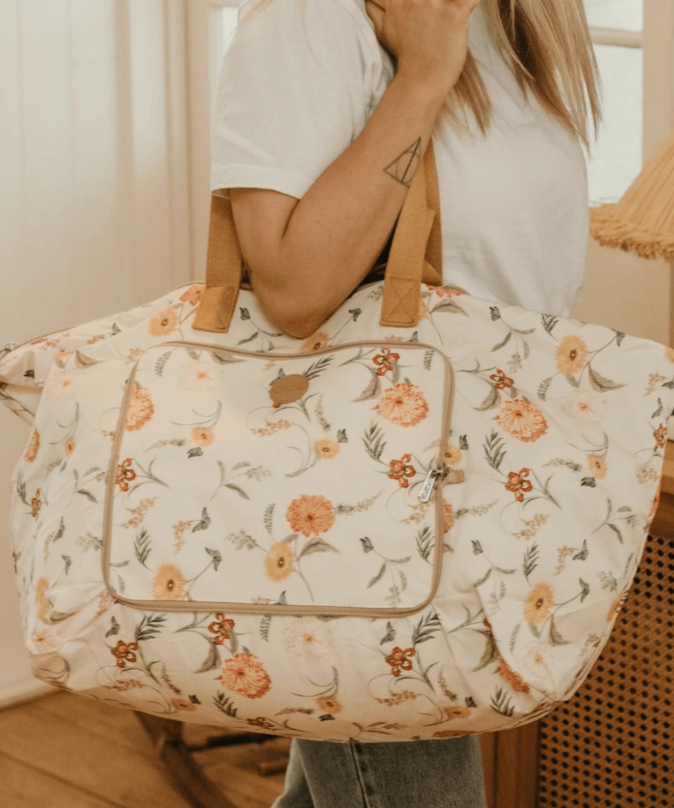 Fold-Up Tote - Wildflower OiOi Preggi Central Maternity Shop Fold-Up Tote - Wildflower OiOi Preggi Central Maternity Shop