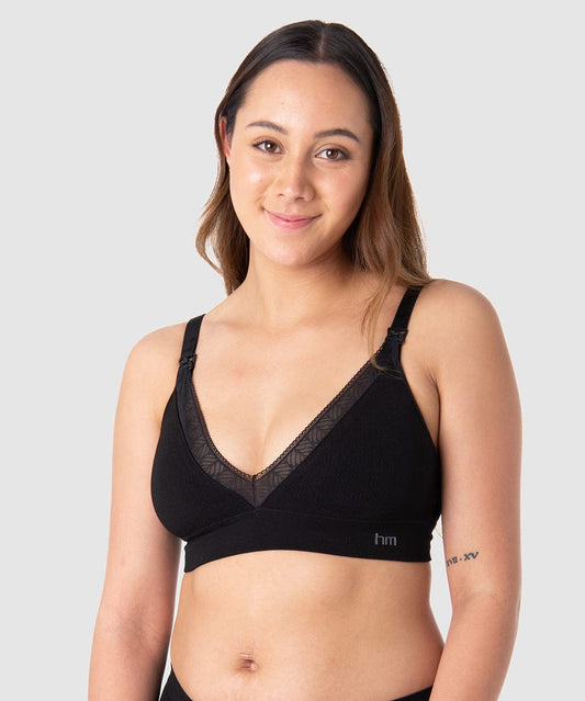 Caress Seamfree Bamboo Regular Cup Wirefree in Black Hotmilk Maternity Lingerie Preggi Central Maternity Shop