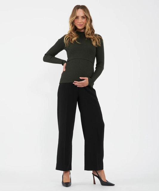Alexa Wide Leg Pant Black Ripe Maternity Maternity Preggi Central Maternity Shop