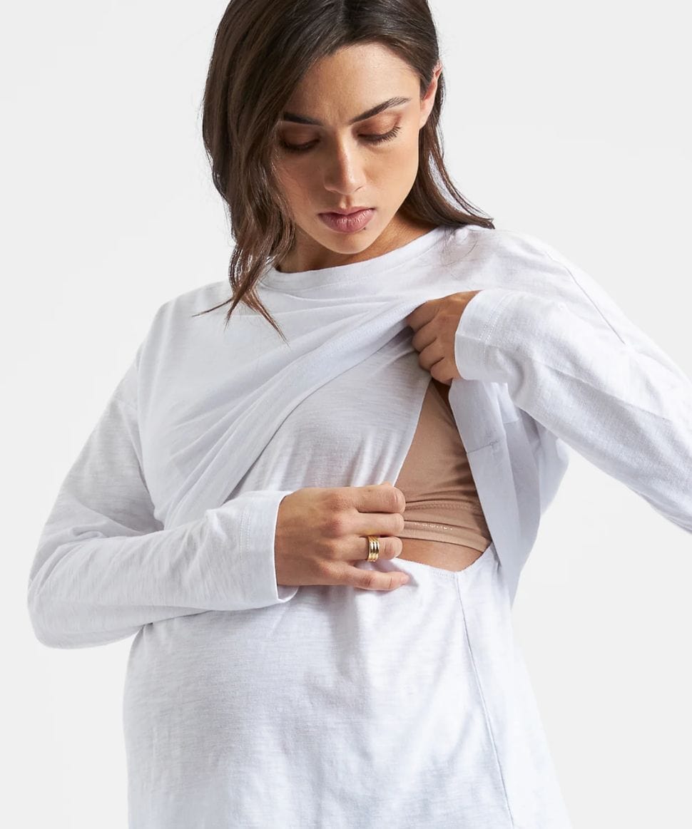 Claud Long Sleeve Nursing Top White Ripe Maternity Maternity and Nursing Preggi Central Maternity Shop Claud Long Sleeve Nursing Top White Ripe Maternity Maternity and Nursing Preggi Central Maternity Shop