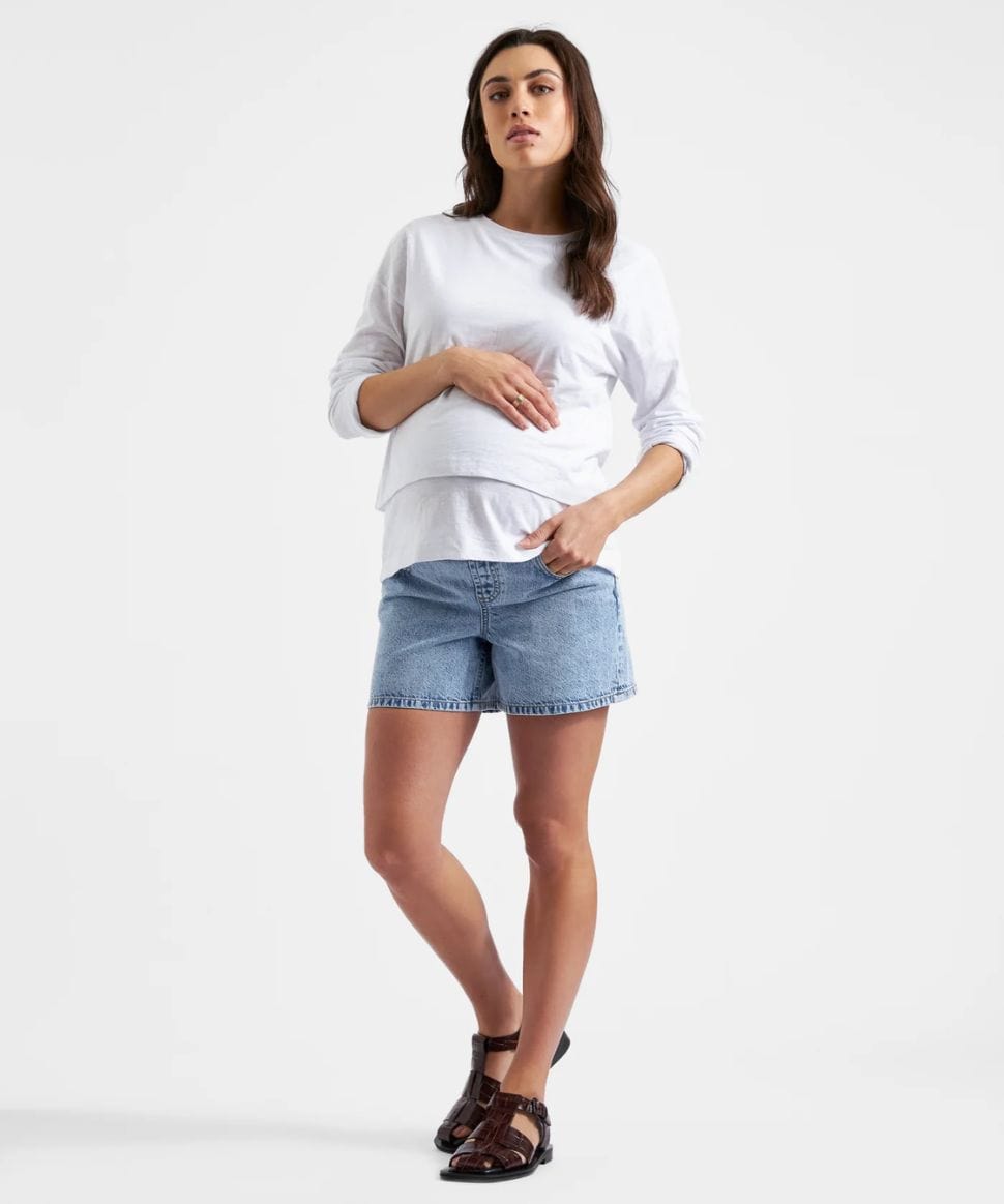 Claud Long Sleeve Nursing Top White Ripe Maternity Maternity and Nursing Preggi Central Maternity Shop Claud Long Sleeve Nursing Top White Ripe Maternity Maternity and Nursing Preggi Central Maternity Shop