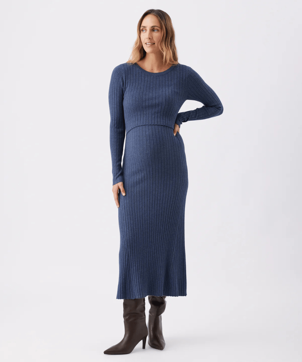 marle knit dress Marle Elie Rib Knit Maxi Long Sleeve Dress in Black Size 10-12