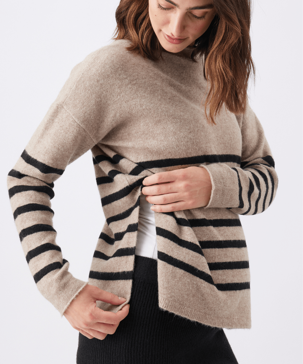 Gerrie Nursing Knit Mocha / Black Ripe Maternity Maternity and Nursing Preggi Central Maternity Shop Gerrie Nursing Knit Mocha / Black Ripe Maternity Maternity and Nursing Preggi Central Maternity Shop