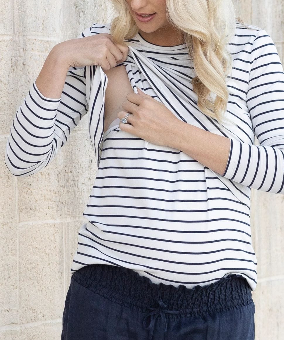 Leonie Maternity/ Nursing Stripe Top Angel Maternity Maternity and Nursing Preggi Central Maternity Shop Leonie Maternity/ Nursing Stripe Top Angel Maternity Maternity and Nursing Preggi Central Maternity Shop