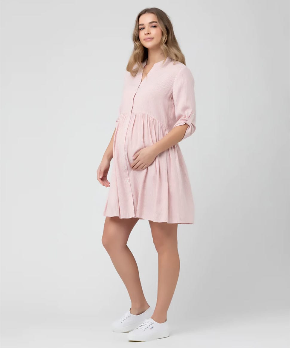 Sam Stripe Dress in Terracotta/White Ripe Maternity Maternity and Nursing Preggi Central Maternity Shop Sam Stripe Dress in Terracotta/White Ripe Maternity Maternity and Nursing Preggi Central Maternity Shop