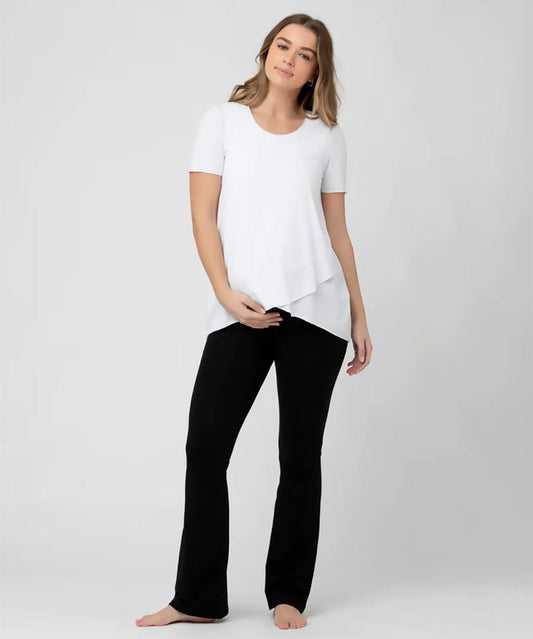 Short Sleeve Raw Edge Nursing Top Ripe Maternity Maternity and Nursing Preggi Central Maternity Shop