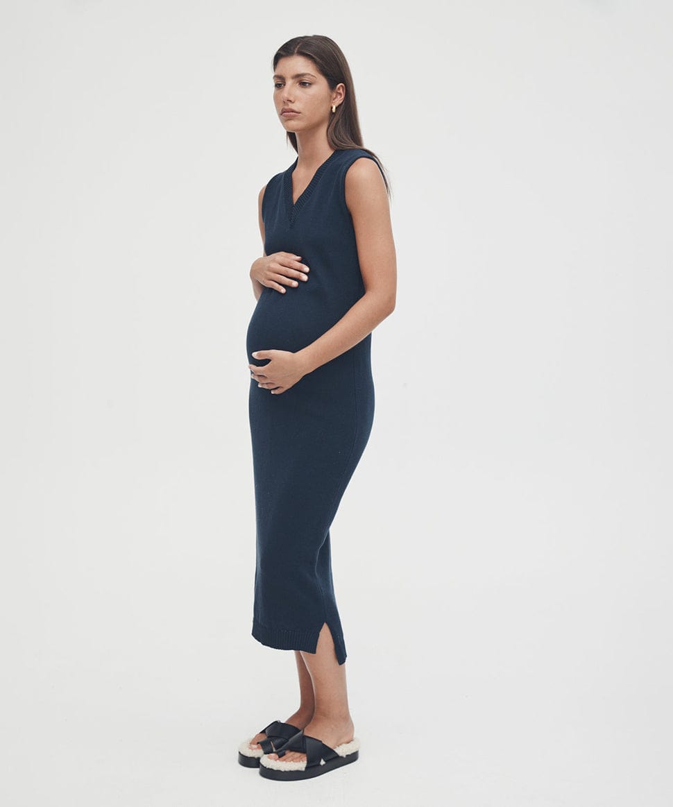 V Neck Knit Shift Dress Legoe Heritage Maternity and Nursing Preggi Central Maternity Shop