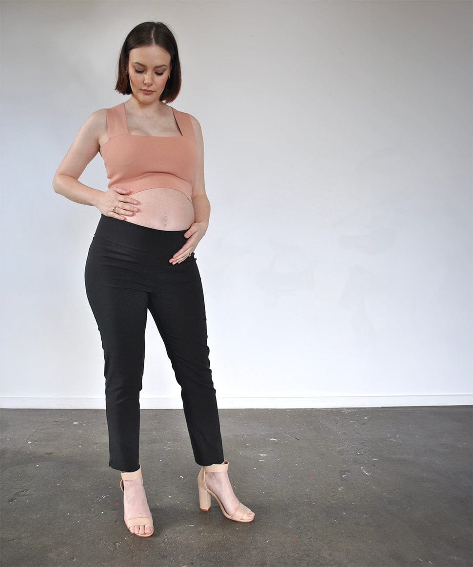 Cropped Work Straight-Leg Maternity Pants Around April Maternity Preggi Central Maternity Shop