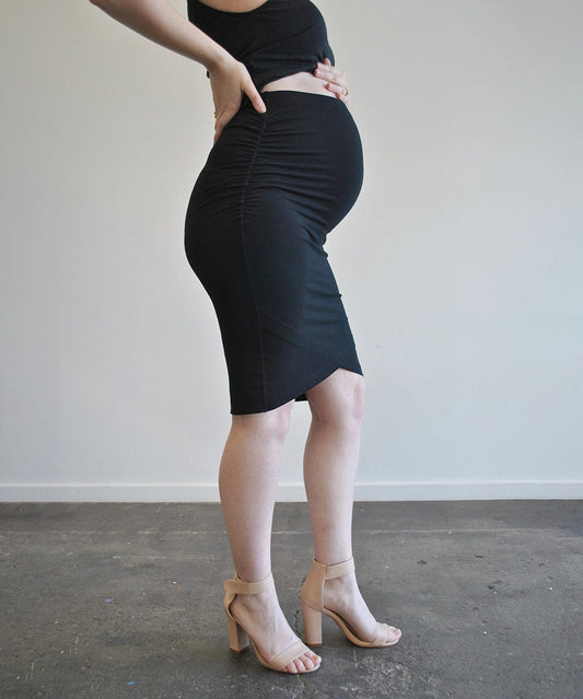 Cross-Front Knee Length Maternity Skirt Around April Maternity Preggi Central Maternity Shop