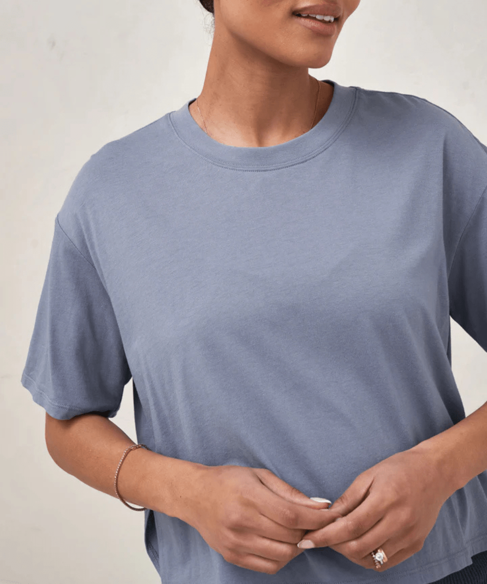 Into It Crop Tee - Blue BAE the label Maternity Preggi Central Maternity Shop Into It Crop Tee - Blue BAE the label Maternity Preggi Central Maternity Shop
