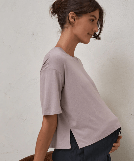 Into It Crop Tee - Taupe BAE the label Maternity Preggi Central Maternity Shop