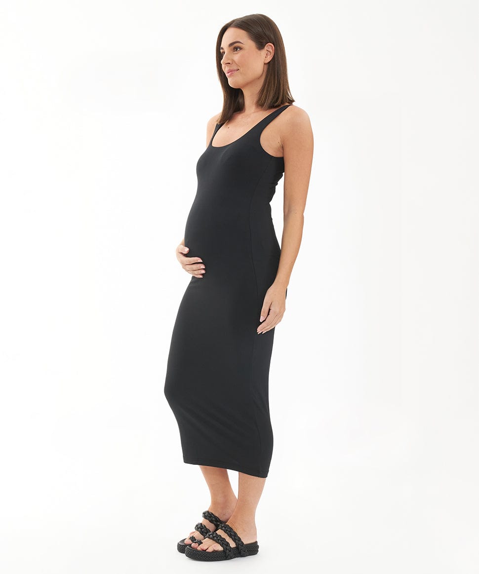 Luxe Knit Contour Dress Black Ripe Maternity Maternity Preggi Central Maternity Shop