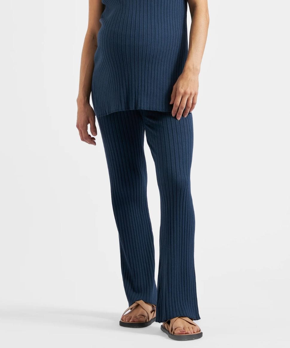 Sienna Rib Knit Pant French Navy Ripe Maternity Maternity Preggi Central Maternity Shop Sienna Rib Knit Pant French Navy Ripe Maternity Maternity Preggi Central Maternity Shop