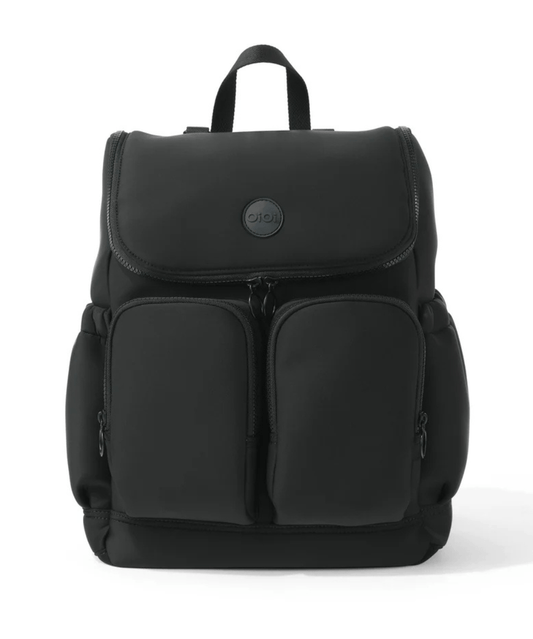 Signature Nappy Backpack - Black Neoprene OiOi Other Preggi Central Maternity Shop