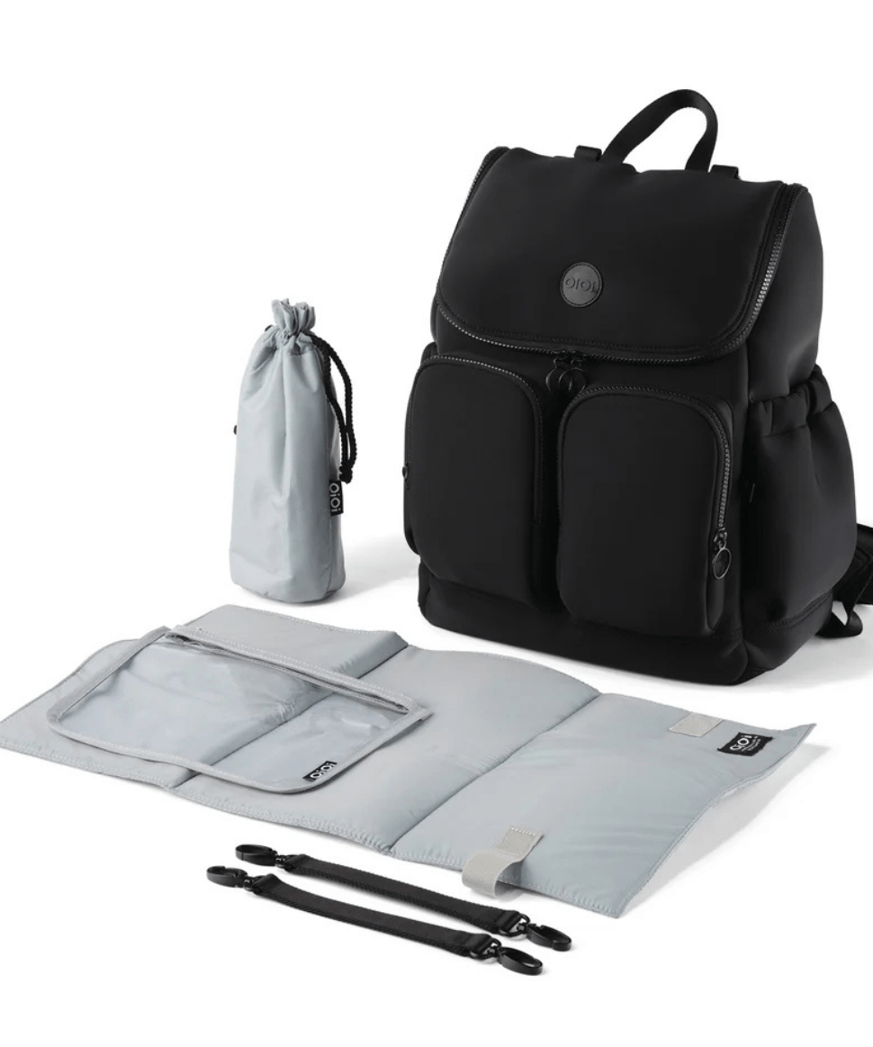 Signature Nappy Backpack - Black Neoprene OiOi Other Preggi Central Maternity Shop Signature Nappy Backpack - Black Neoprene OiOi Other Preggi Central Maternity Shop