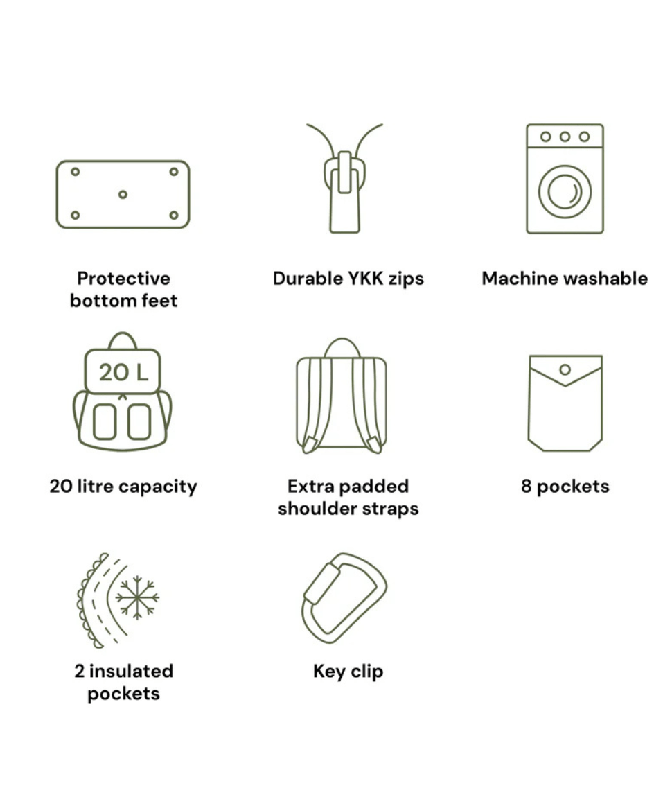 Signature Nappy Backpack - Black Neoprene OiOi Other Preggi Central Maternity Shop Signature Nappy Backpack - Black Neoprene OiOi Other Preggi Central Maternity Shop