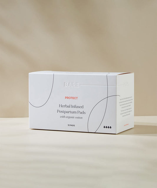 Herbal Infused Postpartum Pads With Organic Cotton Bare-Mum Recovery Preggi Central Maternity Shop