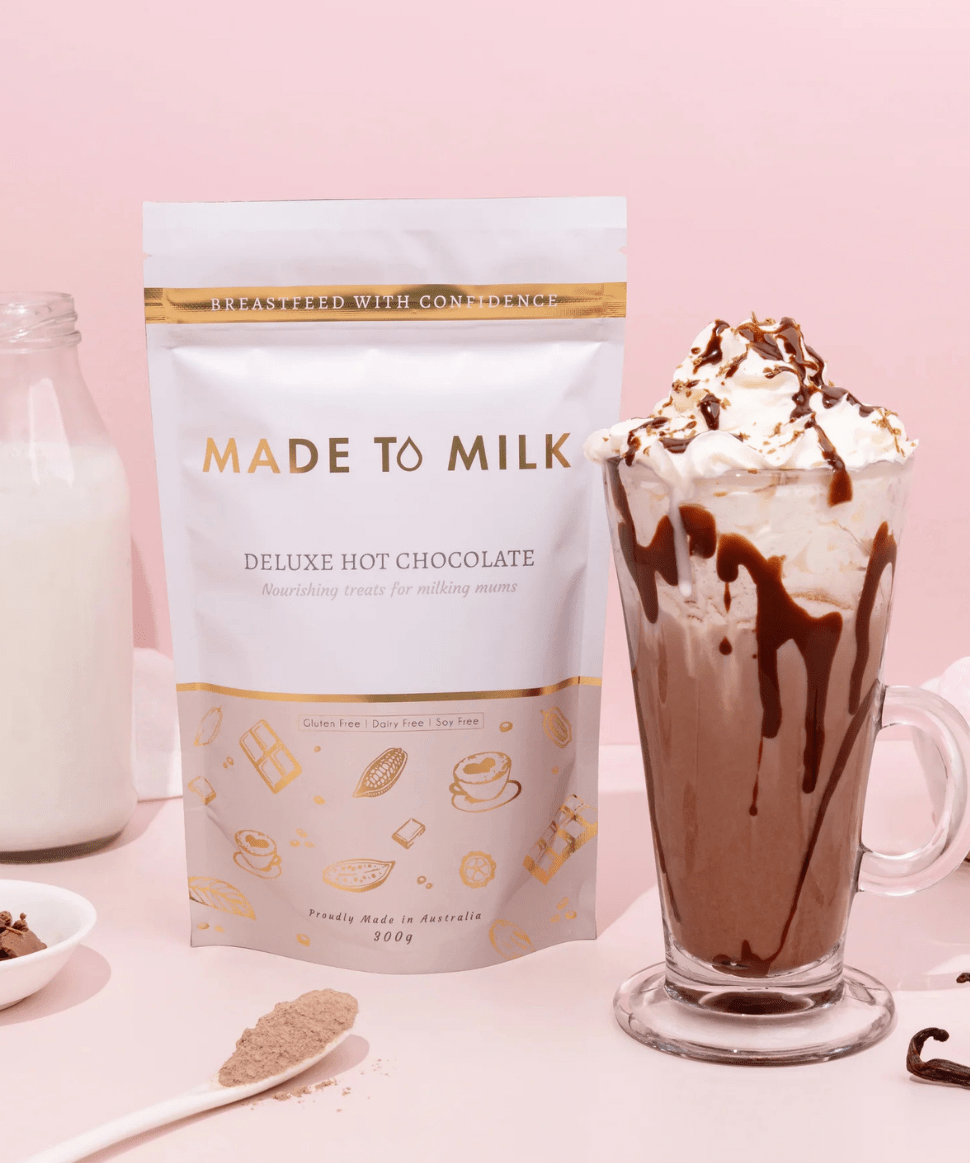 Deluxe Lactation Hot Chocolate Mix Made to Milk Tea and Bikkies 9369998086207 Preggi Central Maternity Shop Deluxe Lactation Hot Chocolate Mix Made to Milk Tea and Bikkies 9369998086207 Preggi Central Maternity Shop