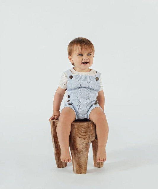 Blue Knit Romper Aster & Oak Baby Preggi Central Maternity Shop