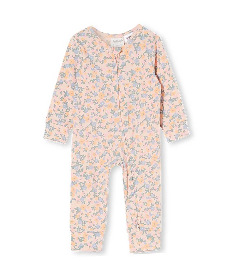 Fleur Zip Romper Milky Clothing Baby Preggi Central Maternity Shop Fleur Zip Romper Milky Clothing Baby Preggi Central Maternity Shop