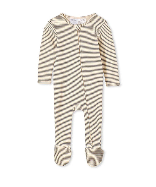Oatmeal Stripe Zip Romper Milky Clothing Baby Preggi Central Maternity Shop