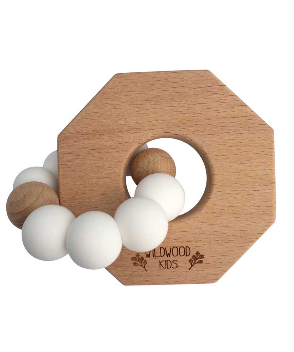 Octagonal Teether in Scandi White Wildwood Kids Baby 0000003426 Preggi Central Maternity Shop Octagonal Teether in Scandi White Wildwood Kids Baby 0000003426 Preggi Central Maternity Shop