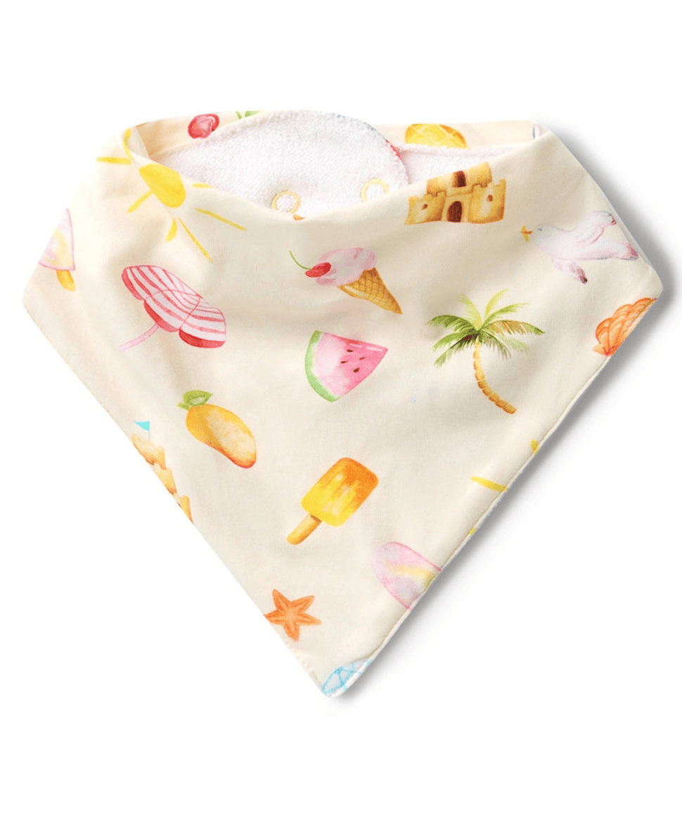 Beach Fun Organic Dribble Bib Snuggle Hunny Baby 9357334047869 Preggi Central Maternity Shop