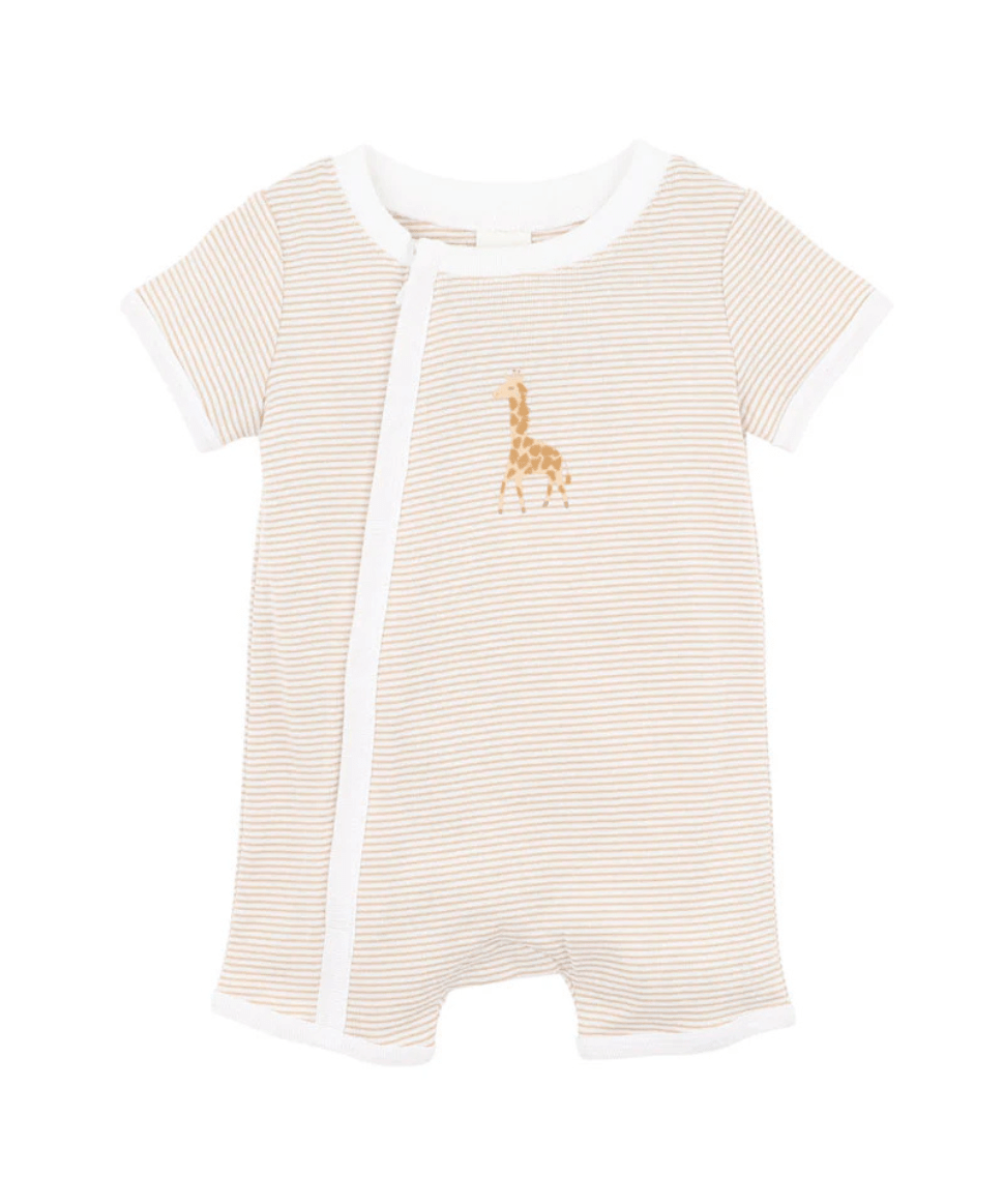 Billie Stripe Organic Zip Romper Bebe by Minihaha Baby Preggi Central Maternity Shop