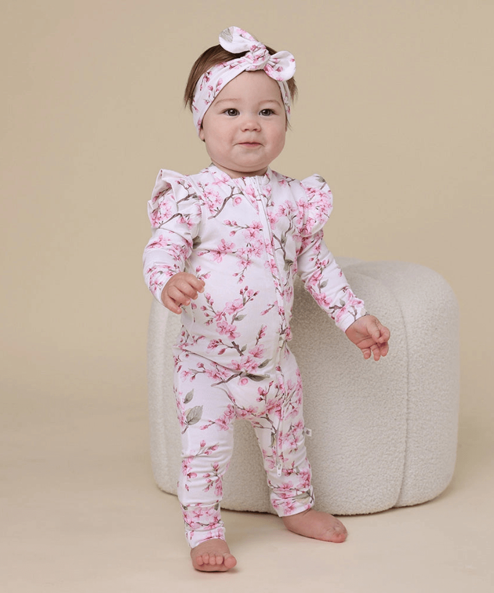 Butterfly Organic Snugglesuit Convertible Romper with Frill (Copy) Snuggle Hunny Baby Preggi Central Maternity Shop