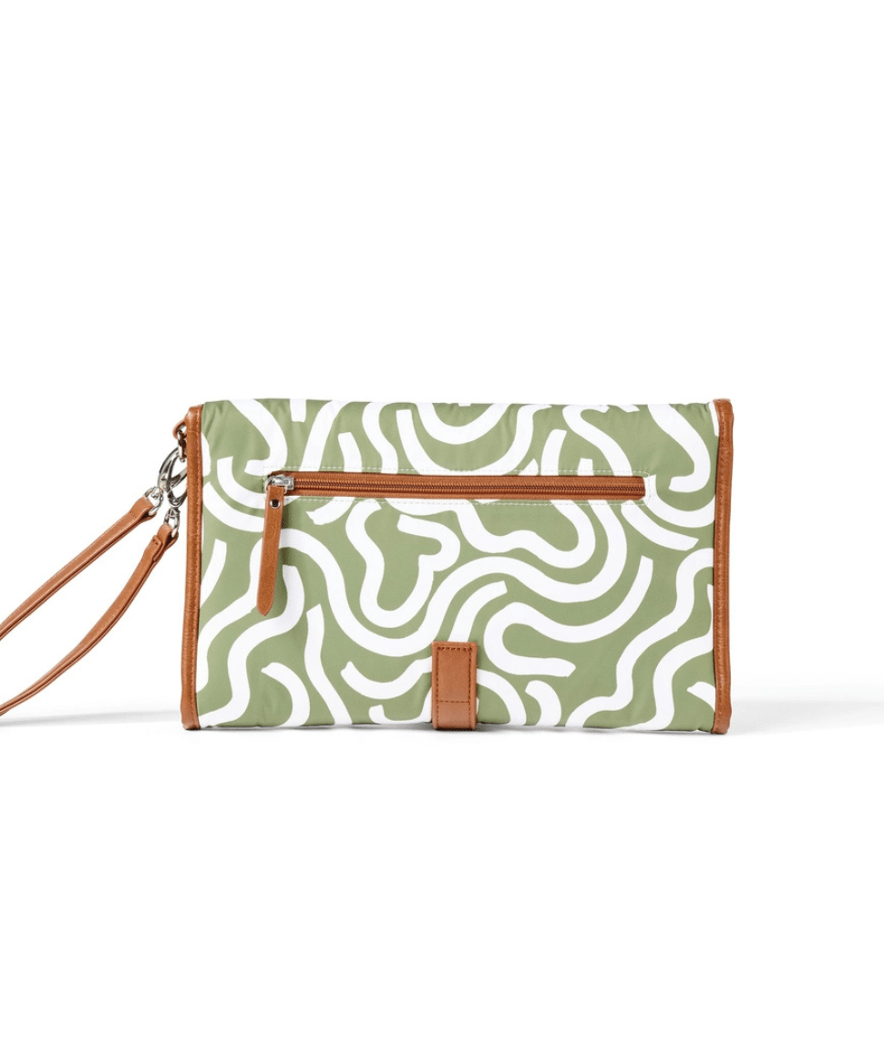 Change Mat Clutch - Green Squiggle OiOi Baby Preggi Central Maternity Shop