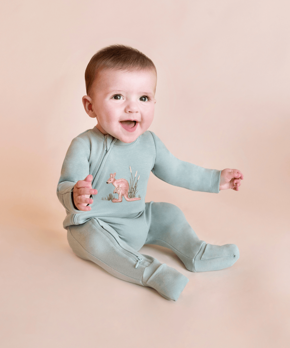 Charlie Kangaroo Organic LS Zipsuit Bebe by Minihaha Baby Preggi Central Maternity Shop