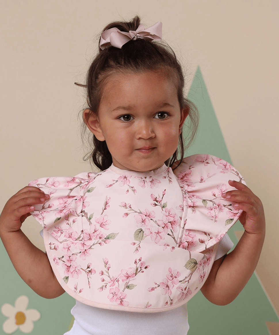 Cherry Blossom Frill Snuggle Bib Snuggle Hunny Baby Preggi Central Maternity Shop