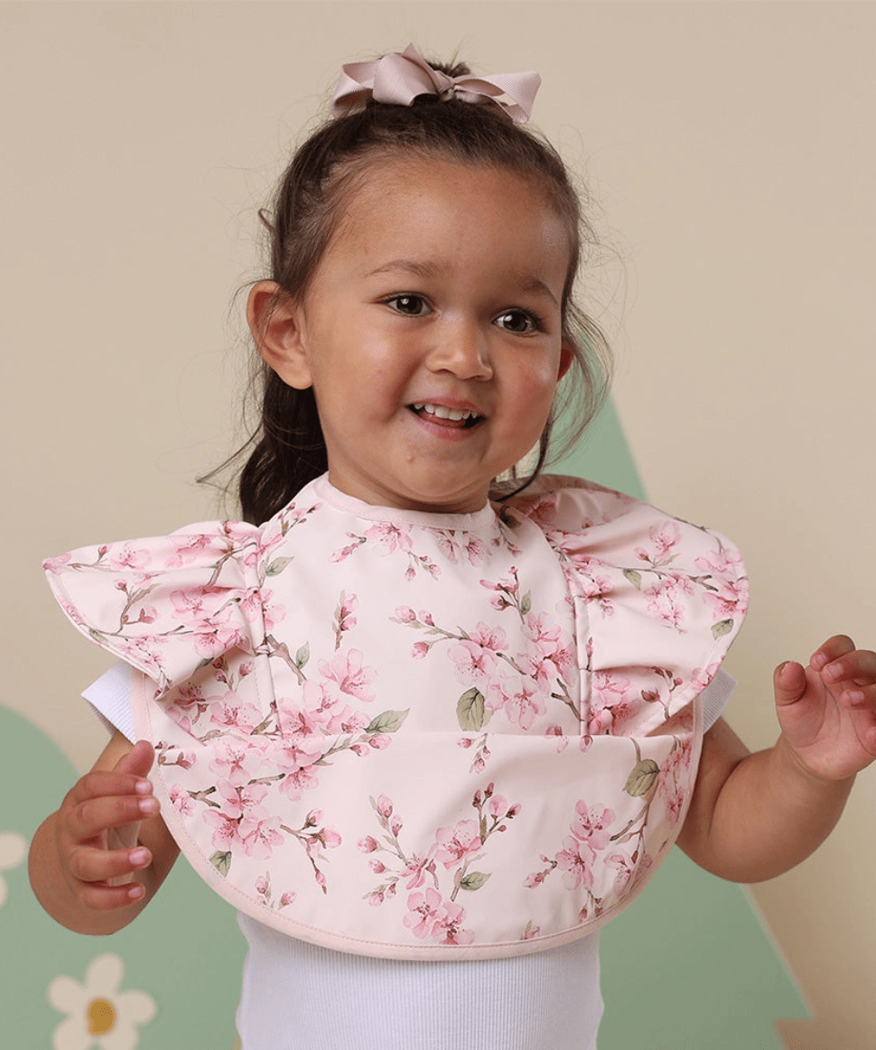 Cherry Blossom Frill Snuggle Bib Snuggle Hunny Baby Preggi Central Maternity Shop