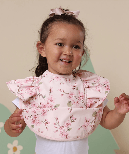Cherry Blossom Frill Snuggle Bib Snuggle Hunny Baby Preggi Central Maternity Shop