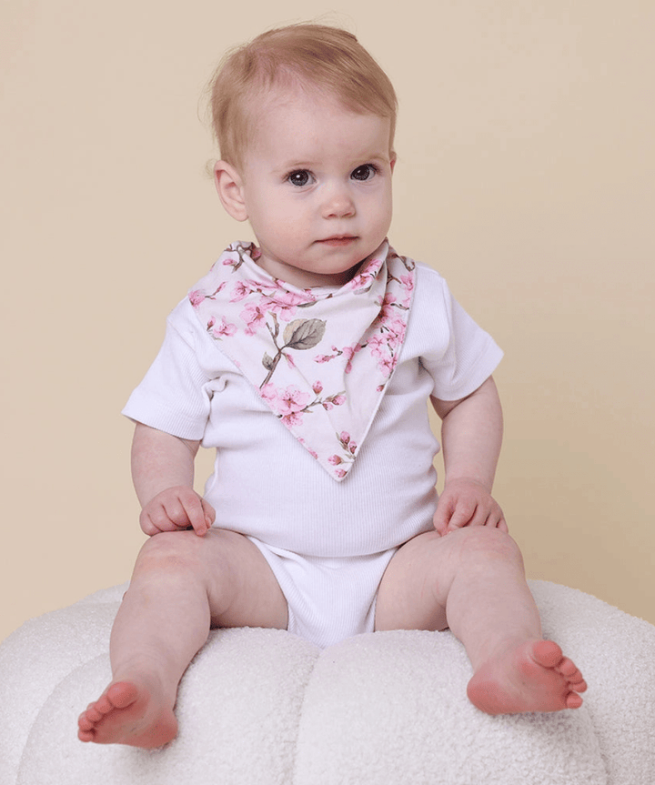 Cherry Blossom Organic Dribble Bib Snuggle Hunny Baby Preggi Central Maternity Shop
