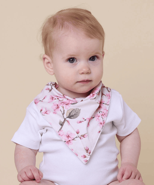 Cherry Blossom Organic Dribble Bib Snuggle Hunny Baby Preggi Central Maternity Shop