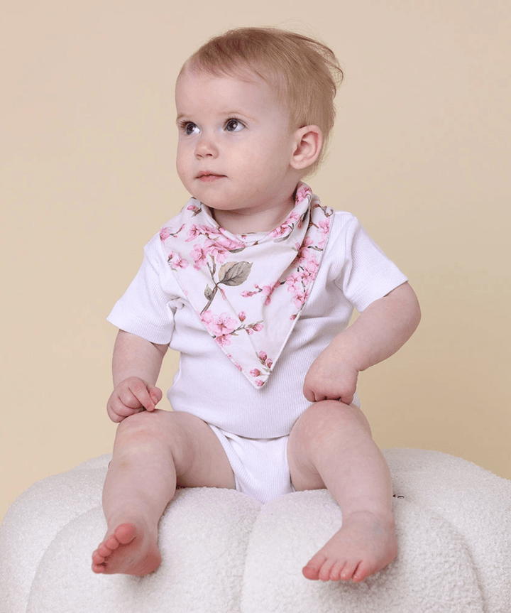Cherry Blossom Organic Dribble Bib Snuggle Hunny Baby Preggi Central Maternity Shop