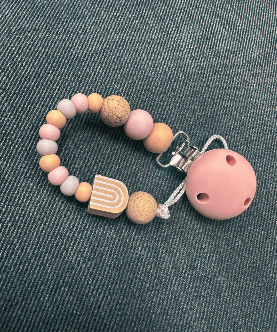 CMC Gold Dummy Clip - Baby Pink CMC Baby Preggi Central Maternity Shop