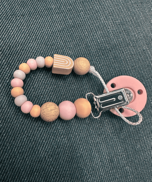 CMC Gold Dummy Clip - Baby Pink CMC Baby Preggi Central Maternity Shop