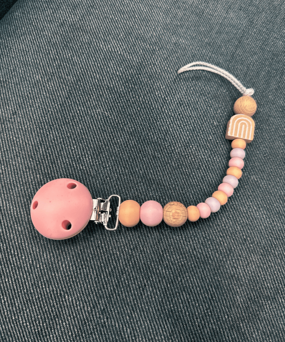 CMC Gold Dummy Clip - Baby Pink CMC Baby Preggi Central Maternity Shop