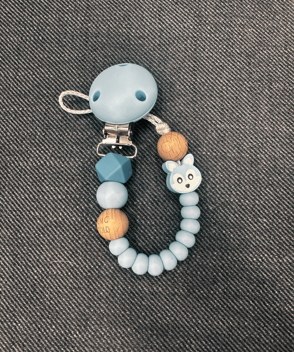 CMC Gold Dummy Clip - Blue (Design 1) CMC Baby Preggi Central Maternity Shop