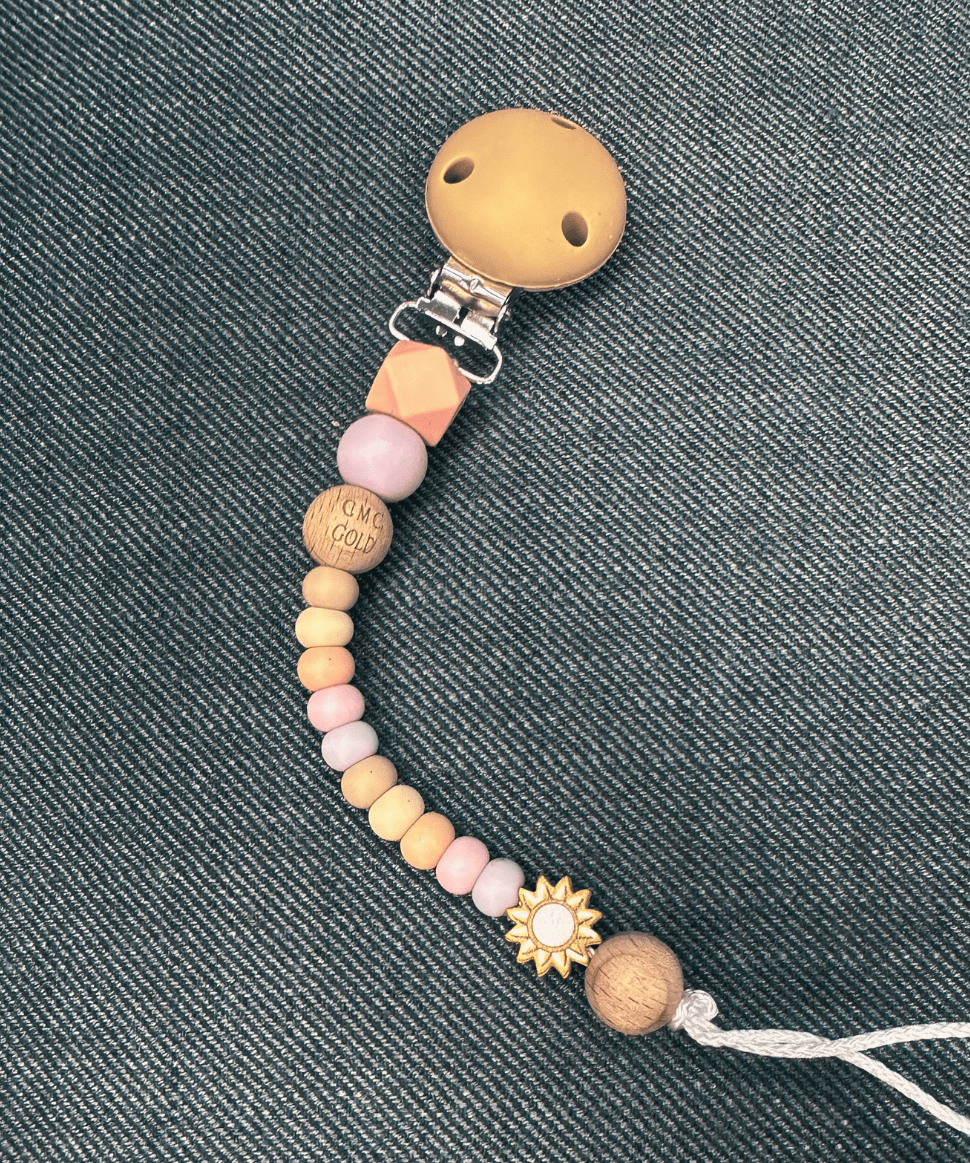 CMC Gold Dummy Clip - Natural (Design 11) CMC Baby Preggi Central Maternity Shop