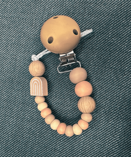 CMC Gold Dummy Clip - Natural (Design 2) CMC Baby Preggi Central Maternity Shop